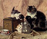 Henriette Ronner-Knip Teatime For Kittens painting